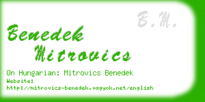 benedek mitrovics business card